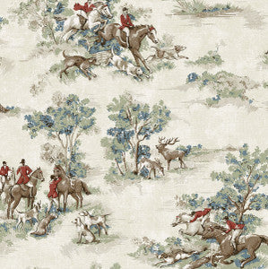 Horse Race Bluestone & Garnet by Seabrook Wallpaper