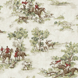 Horse Race Rosemary & Garnet by Seabrook Wallpaper