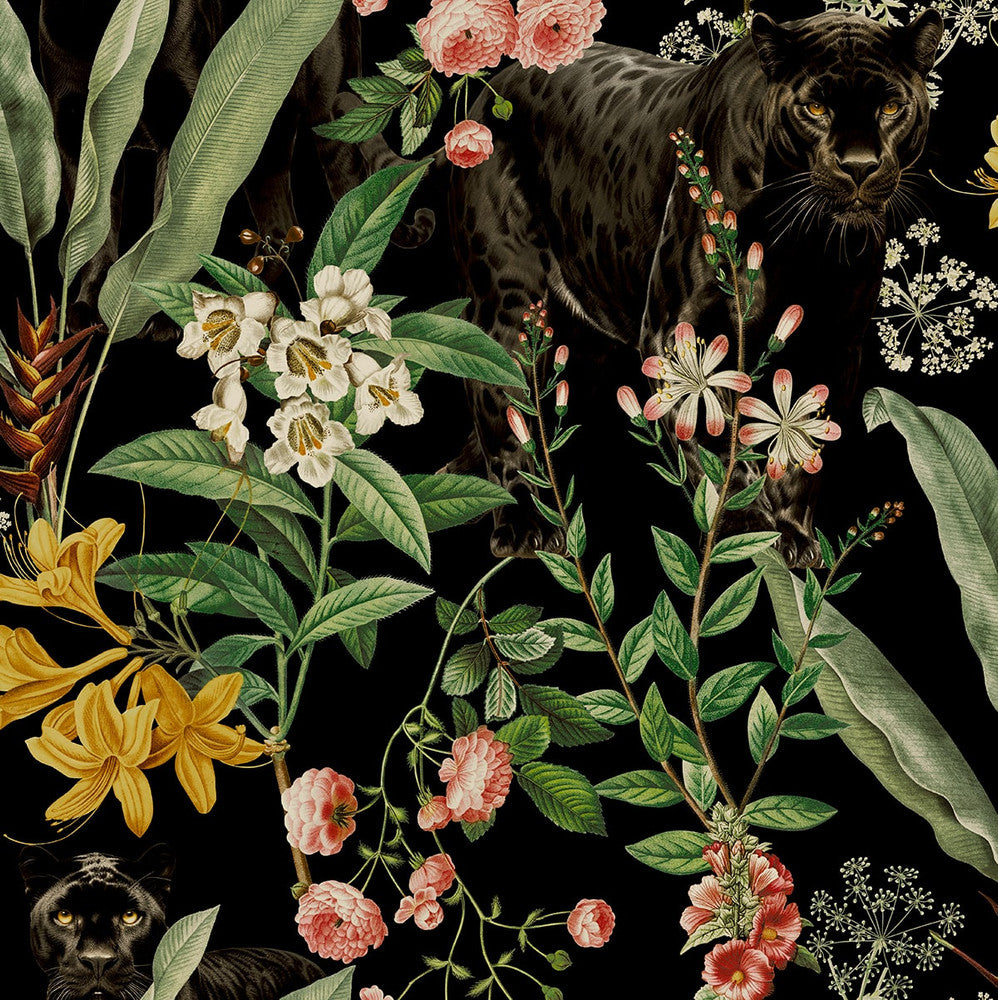 Panther Jungle Onyx by Seabrook Wallpaper Harry & Grace Peel and Stick United States 30.75 20.87" 20.5" - Fabric Carolina -