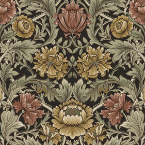 Acanthus Floral Cameo Espresso by Seabrook Wallpaper