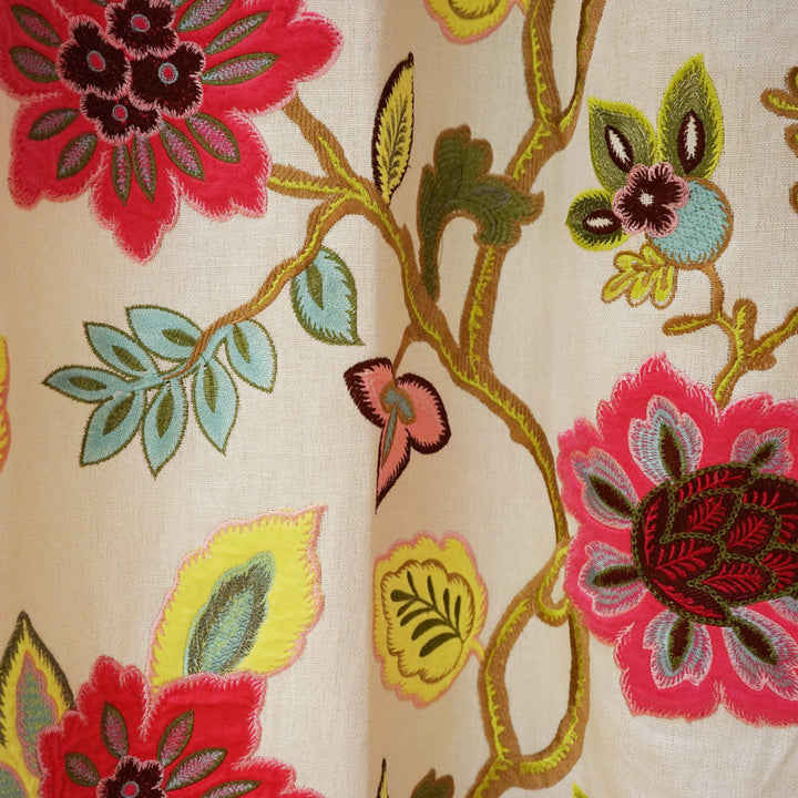 Hibiscus 46Sj101 by JF Designer Fabric JF Studio 38% Viscose, 33% Cotton, 25% Linen, 4% Polyester India Horizontal: 24 and Vertical: 15 59 - Swanky Fabrics -