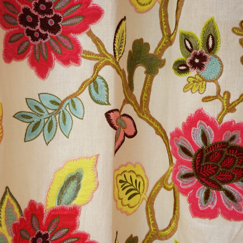 HIBISCUS 46SJ101 by JF Designer Fabric JF Studio 38% Viscose, 33% Cotton, 25% Linen, 4% Polyester India  Horizontal: 24 and Vertical: 15 59  - Swanky Fabrics -