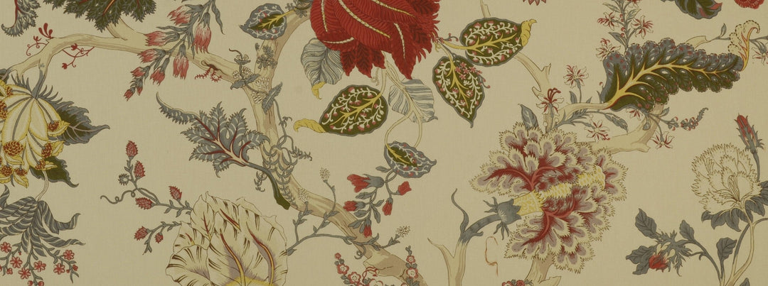 Hl-Darjeeling Wide Width 1 White/Red Multi by Covington Designer Fabric