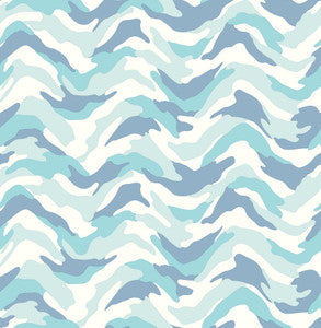Stealth Light Blue Camo Wave Wallpaper by Brewster