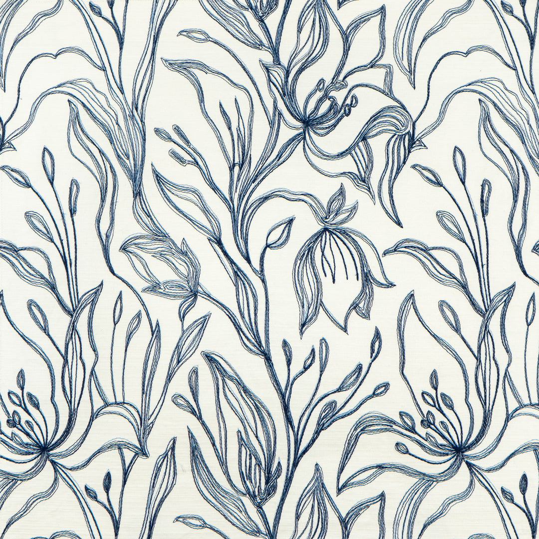 Honfleur # 507 Royal by Maxwell Designer Fabric Color Theory-Vol. X Twilight 100% COTTON EMB.-100% RAYON INDIA V-15.5" H-13" 54" - Swanky Fabrics -