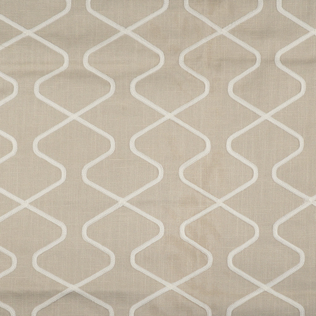 Howell # 411 Grain by Maxwell Designer Fabric Color Theory-Vol. X Driftwood 100% COTTON EMB. - 100% ACRYLIC INDIA V- 7.5" H-4.4" W: 54" EMB: 53" - Swanky Fabrics -