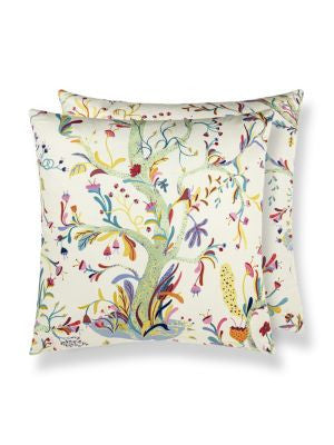 Enchanted Meadow Pillow 22 X 22 - Aqua HNSDDK166540001 by Scalamandre Pillows COLOR POP 100% ORGANIC COTTON U.S.A. Horizontal: and Vertical: 0 - Fabric Carolina -