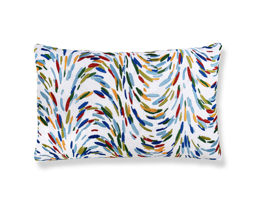Fountain Embroidery Pillow 14 X 22 - Tropicalblue HNLBDK273360002 by Scalamandre Designer Pillow