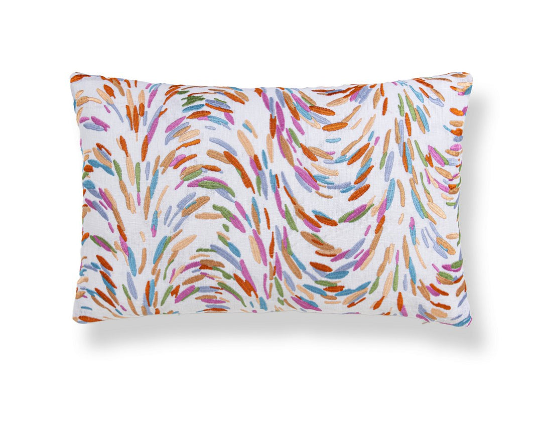 Fountain Embroidery Pillow 14 X 22 - Peach HNLBDK273360003 by Scalamandre Designer Pillow
