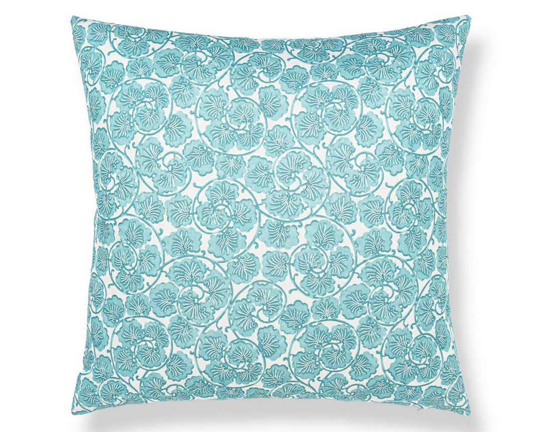 May Pillow 22 X 22 - Turquoise HNSDDK166560003 by Scalamandre Designer Pillow