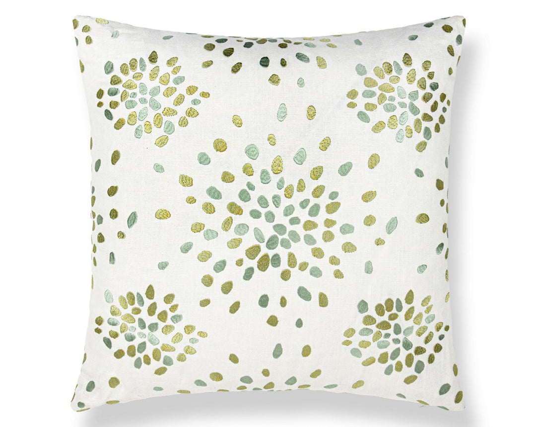 Firefly Embroidered Pillow 22 X 22 - Green HNSDDK420000003 by Scalamandre Designer Pillow