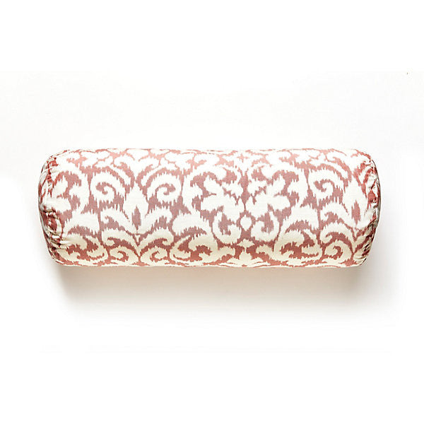 Swirl Bolster Pillow/Red by Scalamandre Pillow Scalamandre Pillow Swirl Bolster Pillow/RedPillow 57% LINEN 43% SILK USA </p><p>Repeat: H: 23", V: 13.5" 54" - Fabric Carolina -