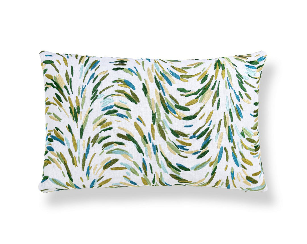 Fountain Embroidery Pillow 14 X 22 - Leaf HNLBDK273360004 by Scalamandre Designer Pillow