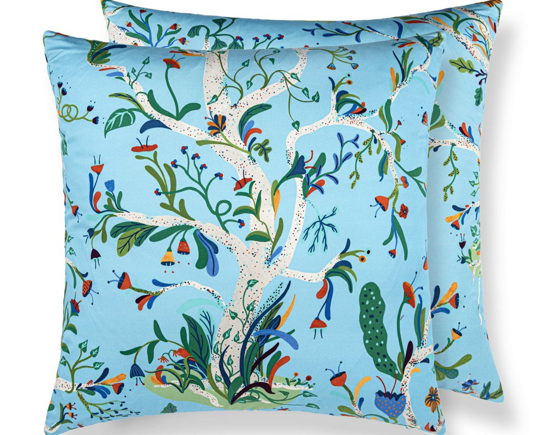 Enchanted Meadow Pillow 22 X 22 - Sky HNSDDK166540004 by Scalamandre Designer Pillow