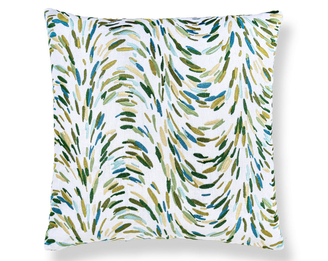 Fountain Embroidery Pillow 22 X 22 - Leaf HNSDDK273360004 by Scalamandre Designer Pillow