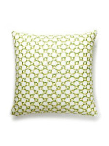 Scalamandre Pillows Island Trellis Pillow 22 X 22 - Green