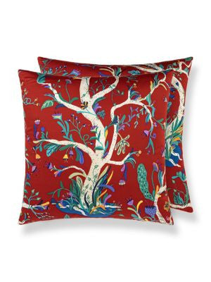 Enchanted Meadow Pillow 22 X 22 - Ruby HNSDDK166540005 by Scalamandre Pillows COLOR POP 100% ORGANIC COTTON U.S.A. Horizontal: and Vertical: 0 - Fabric Carolina -