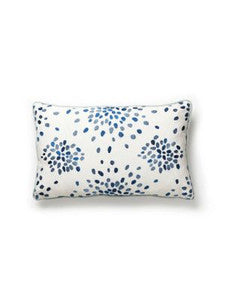 Scalamandre Pillows Firefly Embroidered Pillow 14 X 22 - Blue