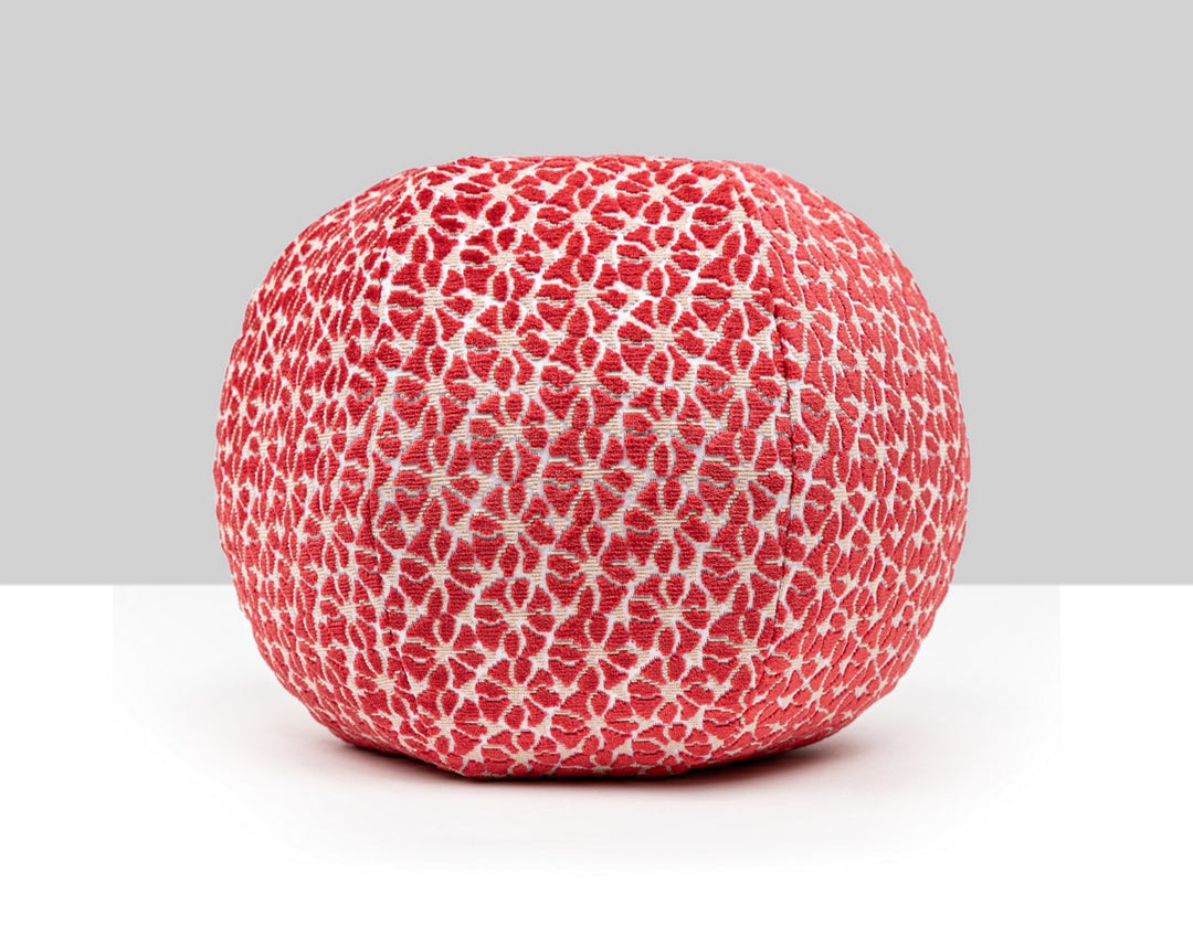 Petal Velvet Pillow 12 Dia - Red HNRADK273320008 by Scalamandre Designer Pillow