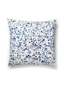 Scalamandre Pillows Spatter Pillow 22 X 22 - Navy On White