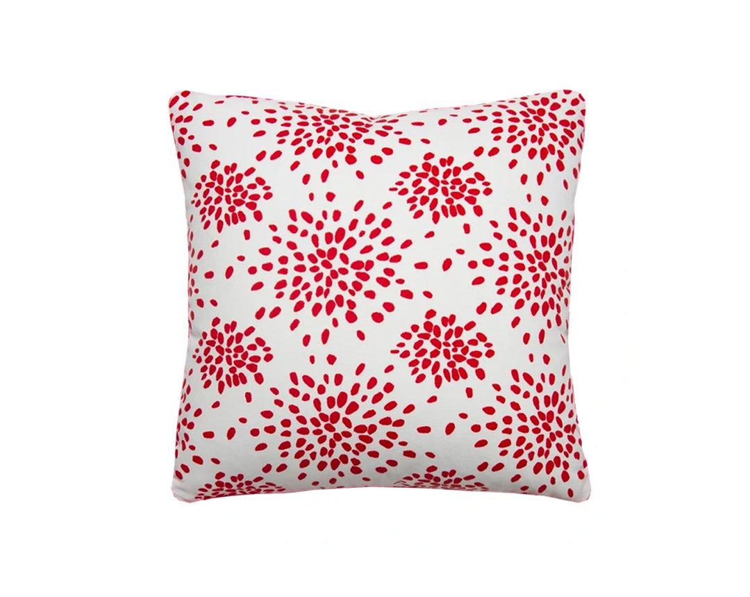 Fireworks Pillow 22 X 22 - Red On White HNFIRWKPILL000R by Scalamandre Designer Pillow