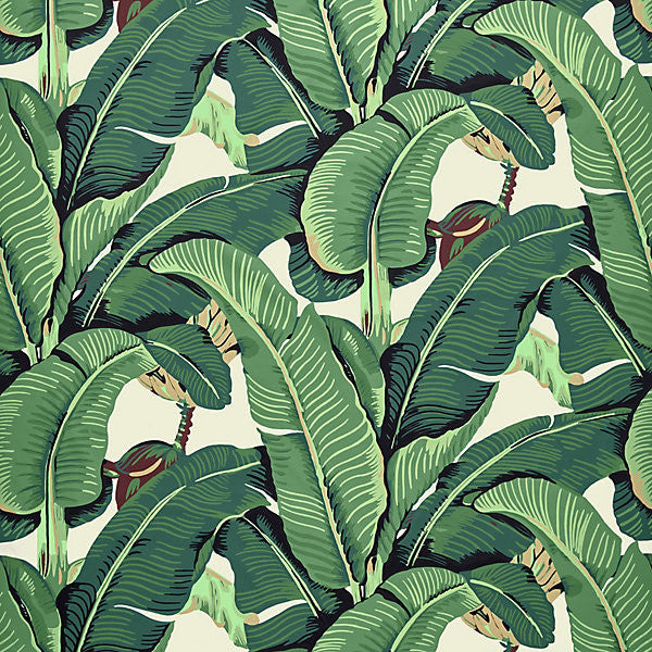 Hinson Palm Fabric/Green 42010-001 by HINSON FABRIC Designer Fabric HINSON ICONS 100% COTTON ITALY MEDIUM DUTY Horizontal: 38" and Vertical: 53.5" 53.5" - Swanky Fabrics -