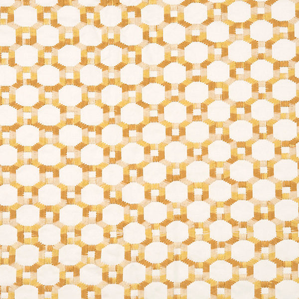Island Trellis/Yellow 42014-002 by HINSON FABRIC Fabric HINSON LIBRARY 61% COTTON 32% VISCOSE 7% POLYESTER USA MEDIUM DUTY Horizontal: 1.9" and Vertical: 1.9" 50" - Fabric Carolina -