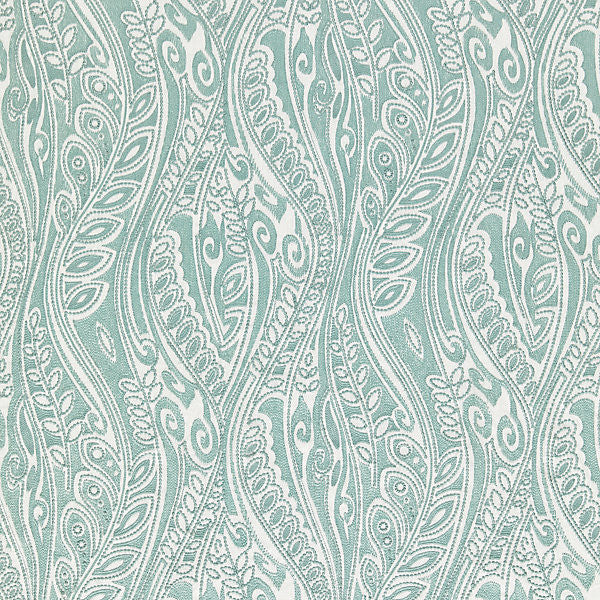 Fanfare/Aqua 42009-003 by HINSON FABRIC Fabric HINSON LIBRARY 52% LINEN 48% POLYESTER INDIA MEDIUM DUTY Horizontal: 15" and Vertical: 12.5" 52" - Fabric Carolina -