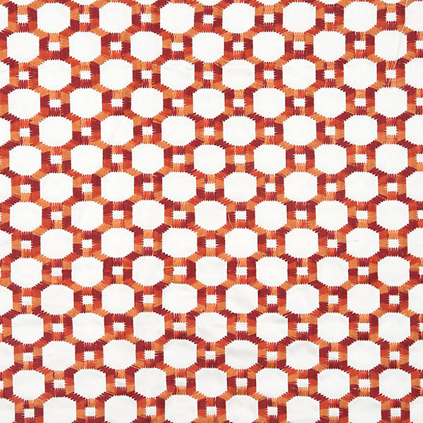 Island Trellis Red by Hinson Fabric Hinson Fabric Island Trellis RedFabric HINSON LIBRARY 61% COTTON 32% VISCOSE 7% POLYESTER USA </p><p>Repeat: H: 1.9", V: 1.9" 50" - Fabric Carolina -