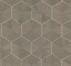 Hexagram Wood Veneer Caper Wallpaper by Ronald Redding