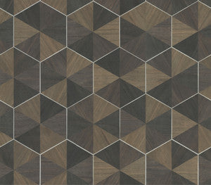 Hexagram Wood Veneer Smoke Wallpaper by Ronald Redding