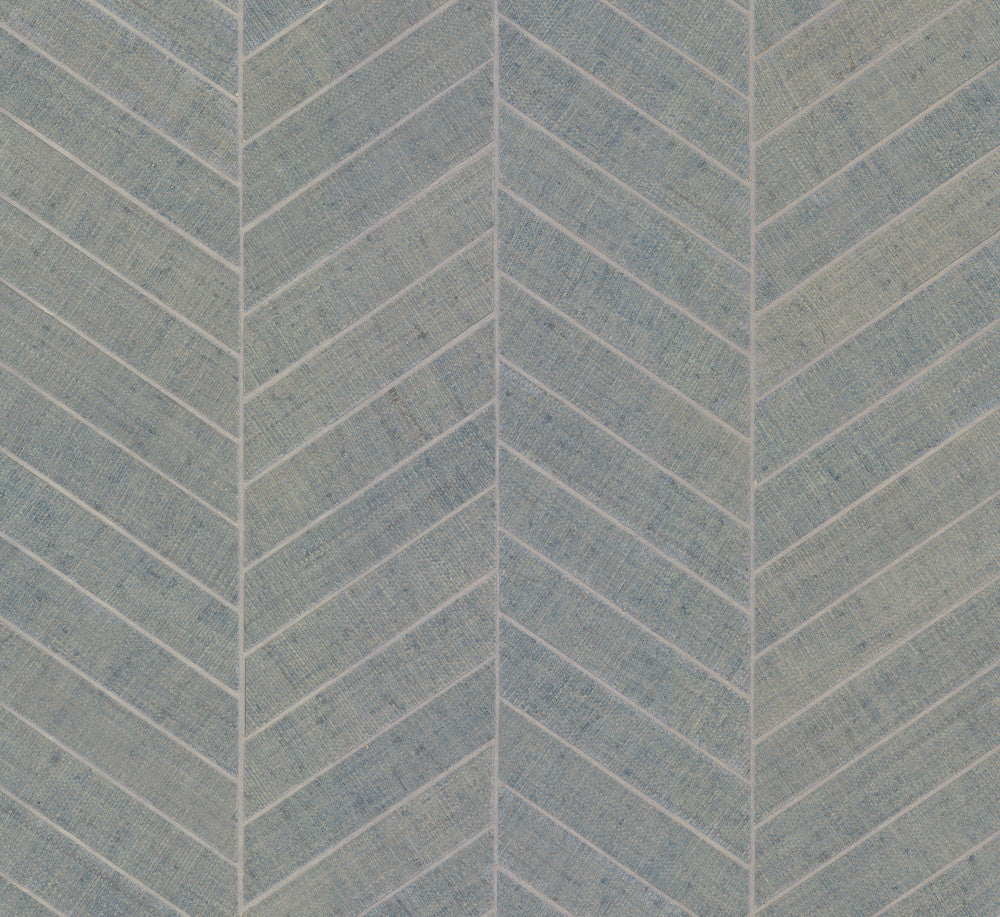 Atelier Herringbone Light Grey Wallpaper by Ronald Redding Traveler Covers about 72 square feet 36-in by 24-ft long roll Unpasted 0 - Fabric Carolina -
