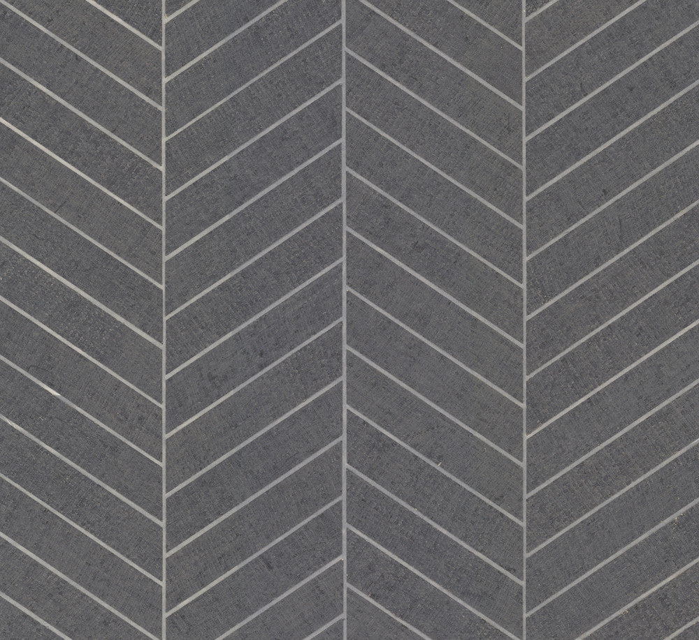 Atelier Herringbone Dark Grey Wallpaper by Ronald Redding Traveler Covers about 72 square feet 36-in by 24-ft long roll Unpasted 0 - Fabric Carolina -
