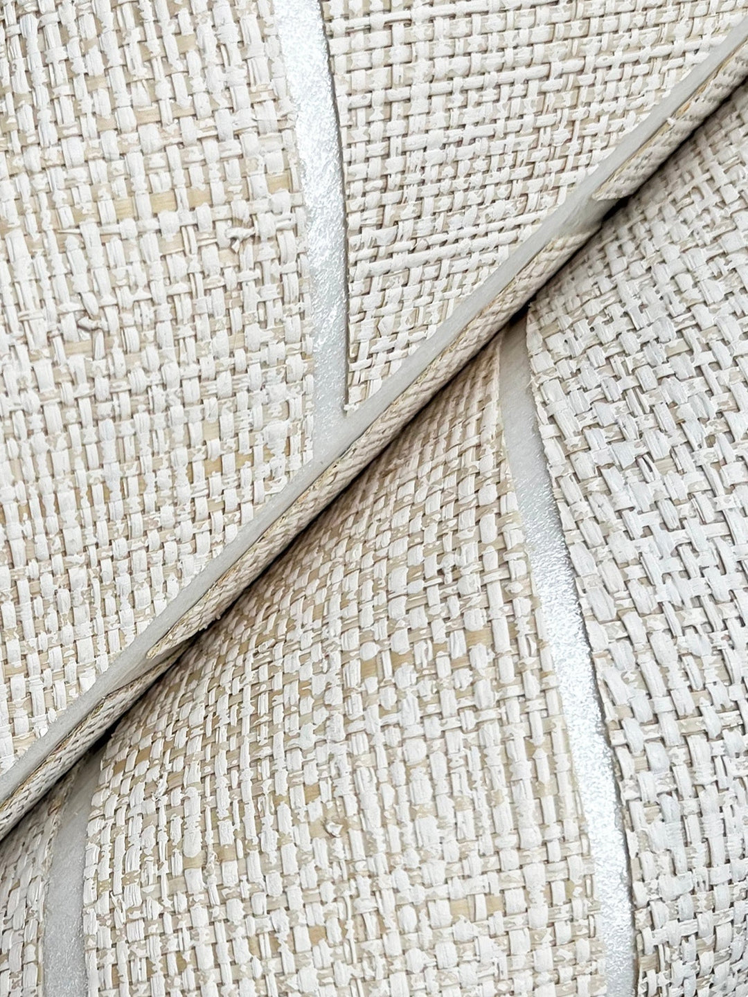 Atelier Herringbone White Wallpaper by Ronald Redding Designer