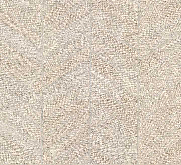Atelier Herringbone White Wallpaper by Ronald Redding Traveler Covers about 72 square feet 36-in by 24-ft long roll Unpasted 0 - Fabric Carolina -