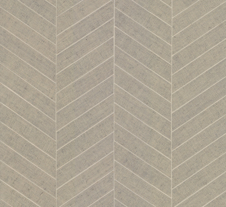 Atelier Herringbone Off White Wallpaper by Ronald Redding Traveler Covers about 72 square feet 36-in by 24-ft long roll Unpasted 0 - Fabric Carolina -