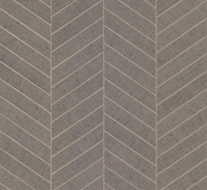 Atelier Herringbone Natural Grey Wallpaper by Ronald Redding Grasscloth & Natural Resource Covers about 72 square feet 36-in by 24-ft long roll Unpasted 0 - Fabric Carolina -