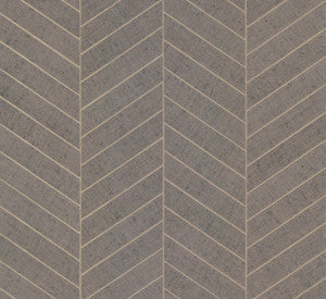 Atelier Herringbone Natural Grey Wallpaper by Ronald Redding