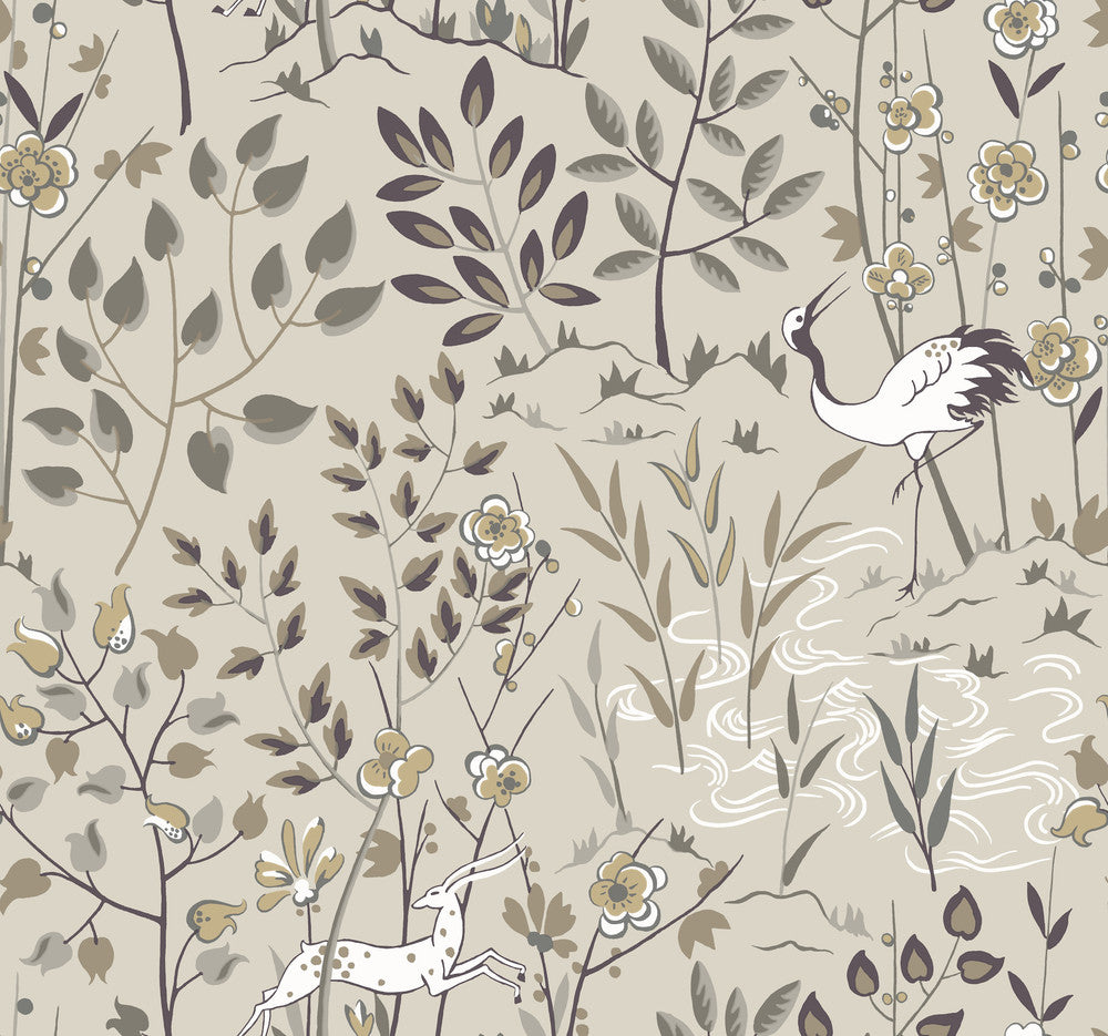Aspen Off White Wallpaper by Ronald Redding Traveler Covers about 60.8 square feet 27-in by 27-ft long roll Unpasted 25.25 - Fabric Carolina -