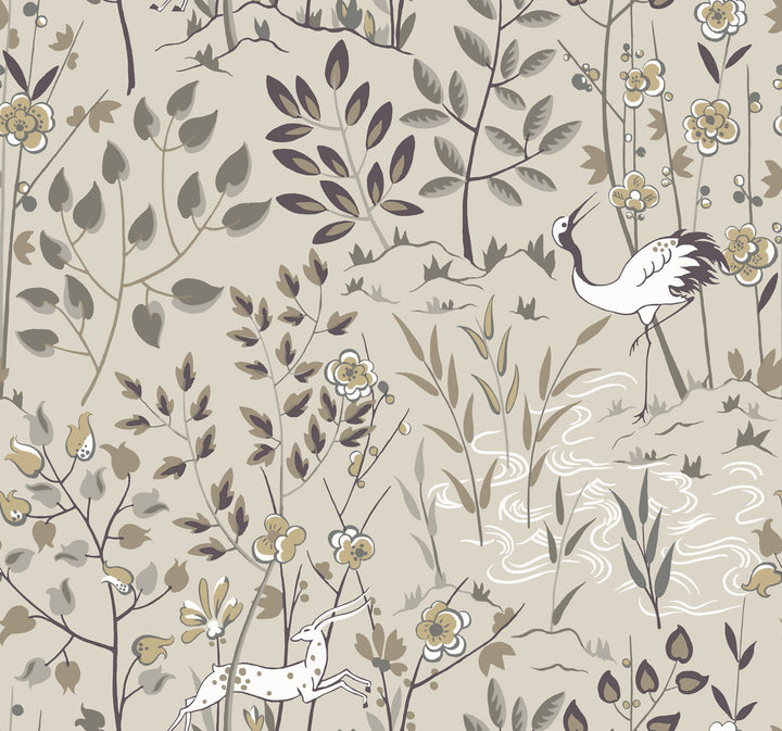 Aspen Off White Wallpaper by Ronald Redding Traveler Covers about 60.8 square feet 27-in by 27-ft long roll Unpasted 25.25 - Fabric Carolina -
