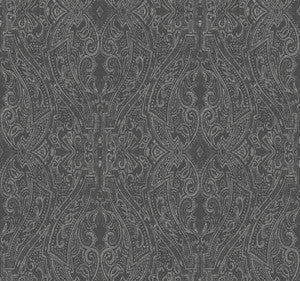 Ascot Damask Black Wallpaper by Ronald Redding