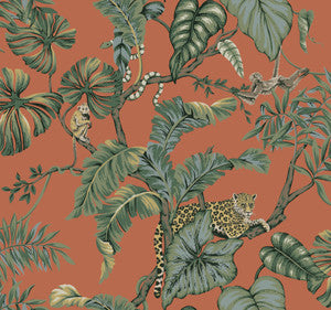 Jungle Cat Orange Wallpaper by Ronald Redding