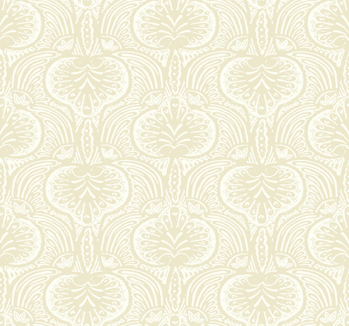 Lotus Palm Beige Wallpaper by Ronald Redding Traveler Covers about 60.8 square feet 27-in by 27-ft long roll Unpasted 25.25 - Fabric Carolina -