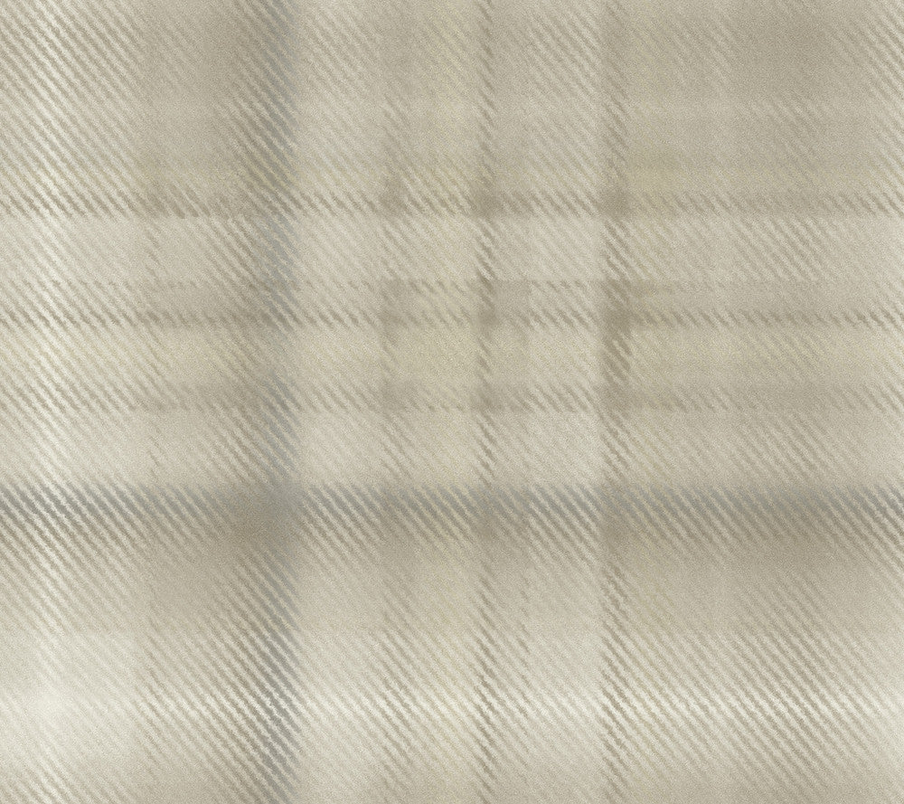 Sterling Plaid Beige Wallpaper by Ronald Redding Traveler Covers about 60.8 square feet 27-in by 27-ft long roll Unpasted 24 - Fabric Carolina -