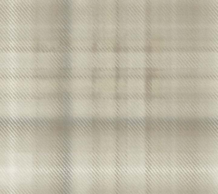 Sterling Plaid Beige Wallpaper by Ronald Redding Traveler Covers about 60.8 square feet 27-in by 27-ft long roll Unpasted 24 - Fabric Carolina -