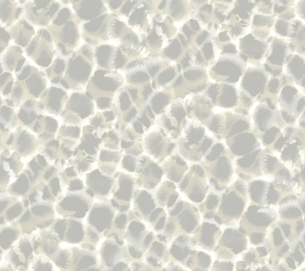 Leopard Rosettes Grey Wallpaper by Ronald Redding Traveler Covers about 60.8 square feet 27-in by 27-ft long roll Unpasted 24 - Fabric Carolina -