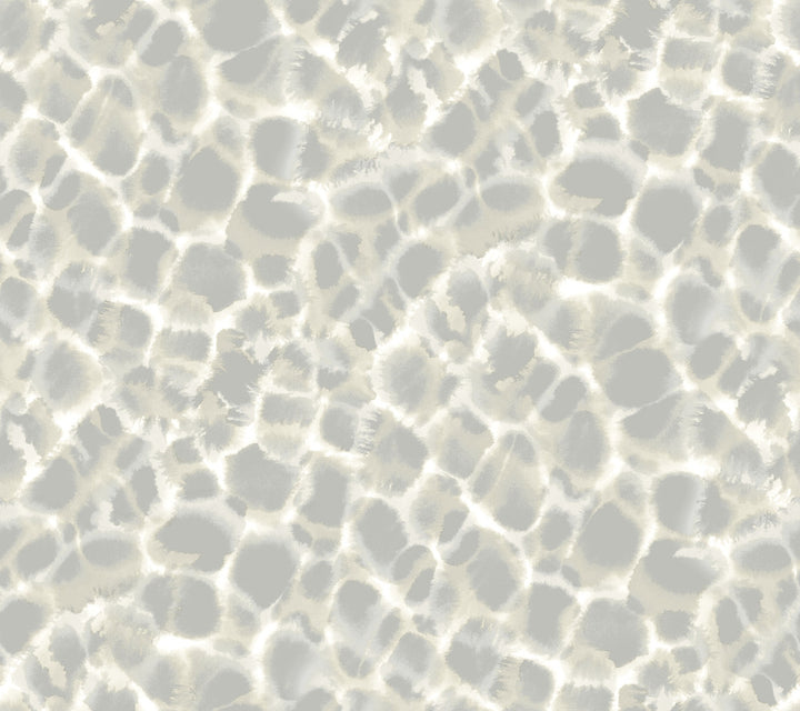 Leopard Rosettes Grey Wallpaper by Ronald Redding Traveler Covers about 60.8 square feet 27-in by 27-ft long roll Unpasted 24 - Fabric Carolina -