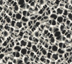 Leopard Rosettes Black & Off White Wallpaper by Ronald Redding