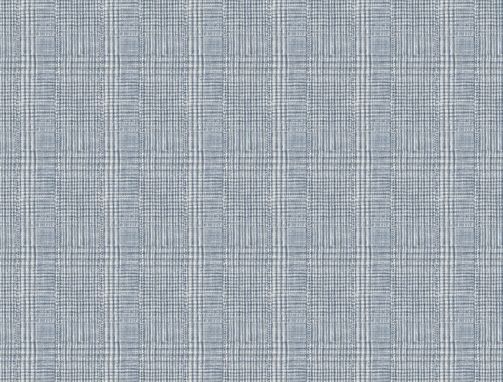 Shirting Plaid Blue Wallpaper by Ronald Redding Traveler Covers about 60.8 square feet 27-in by 27-ft long roll Unpasted 20.5 - Fabric Carolina -