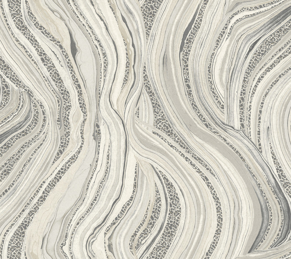 Streaming Cheetah Grey Wallpaper by Ronald Redding Traveler Covers about 60.8 square feet 27-in by 27-ft long roll Unpasted 24 - Fabric Carolina -